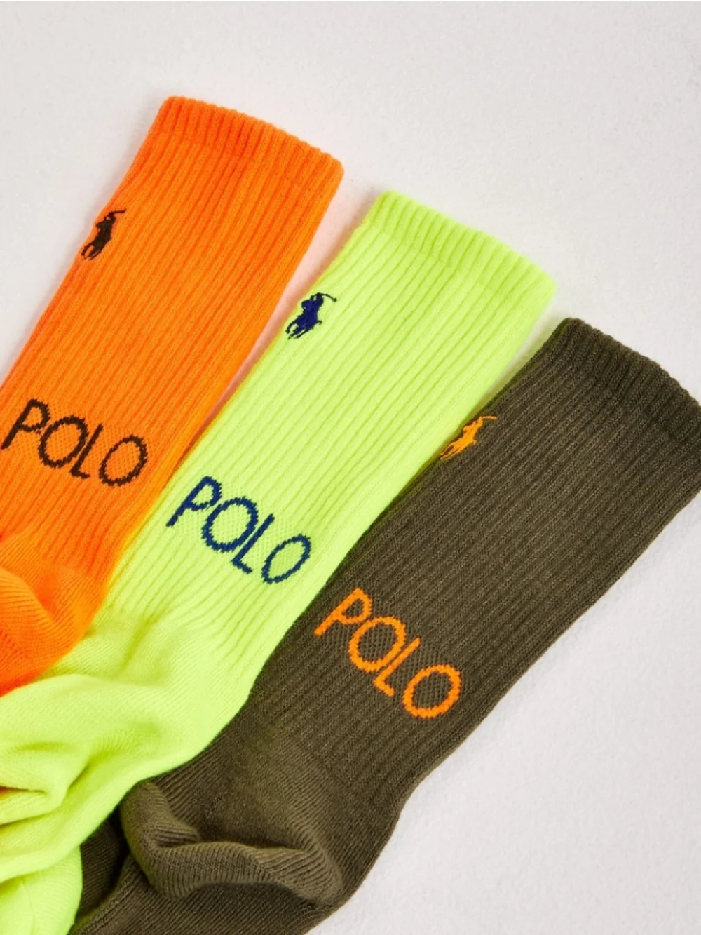 Polo Ralph Lauren Boy's Color Block Cuff Logo & Double Logo Crew Socks 12 Pair